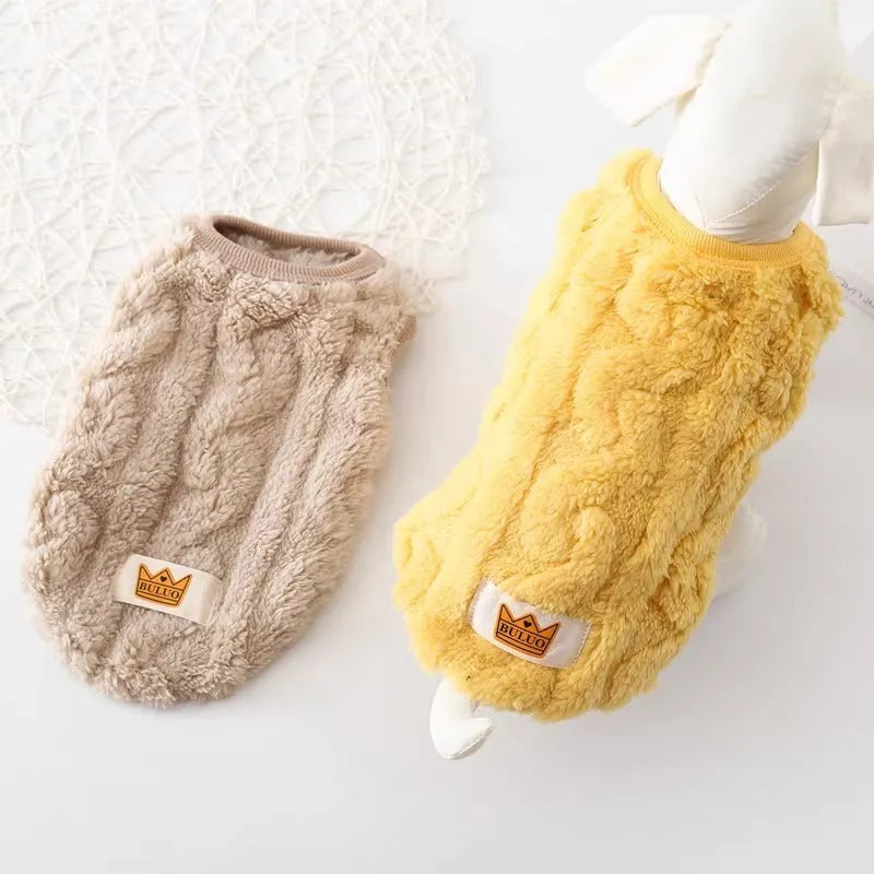 Thermal knitting thickened vest for pets in multiple colours, size XS to XL, front view
