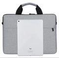Grey lightweight men's laptop bag with Oxford cloth exterior and inner lining