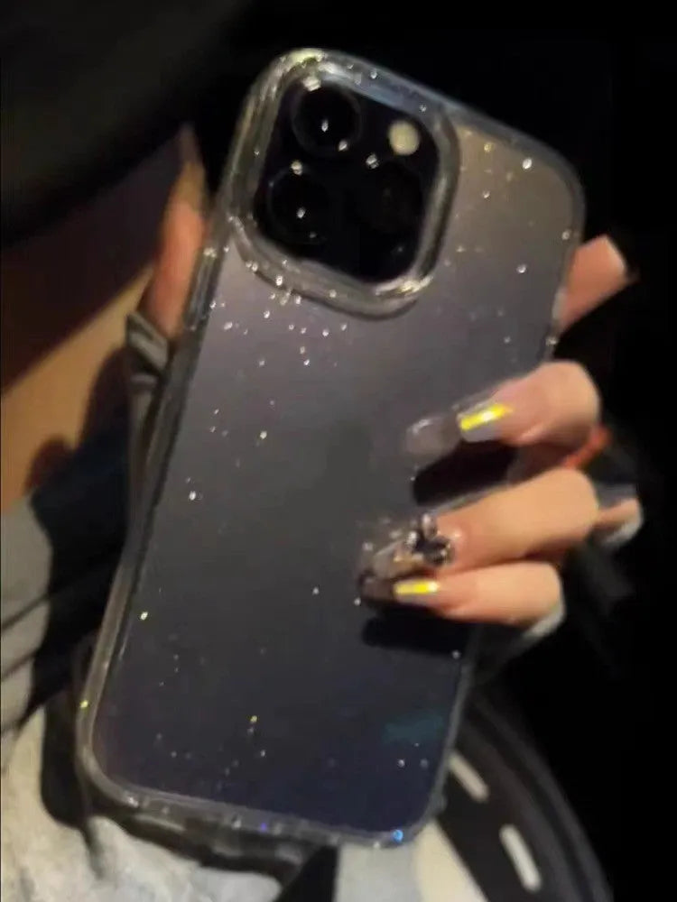 Transparent thin crystal silicone phone case for Apple iPhone showing clear back and side edges