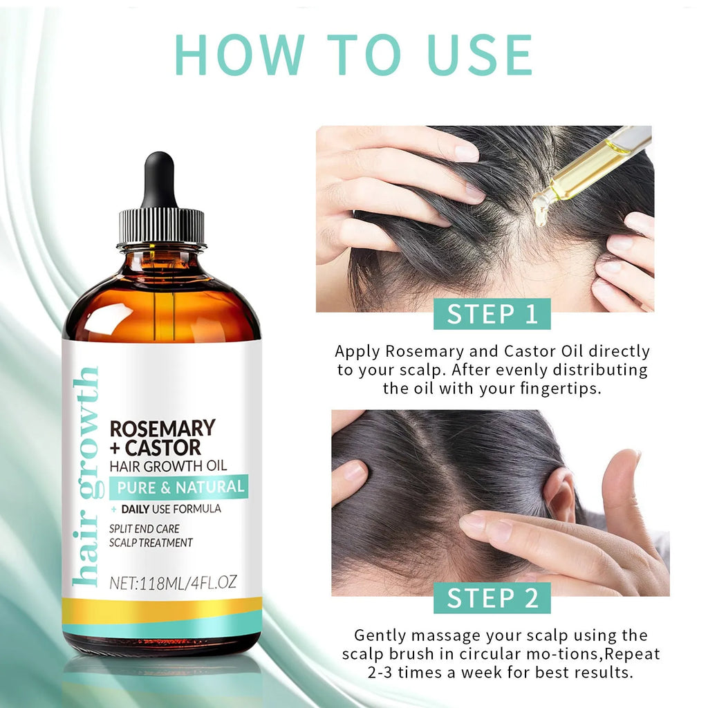 Hair treatment oil 118ml bottle with massage brush for scalp application