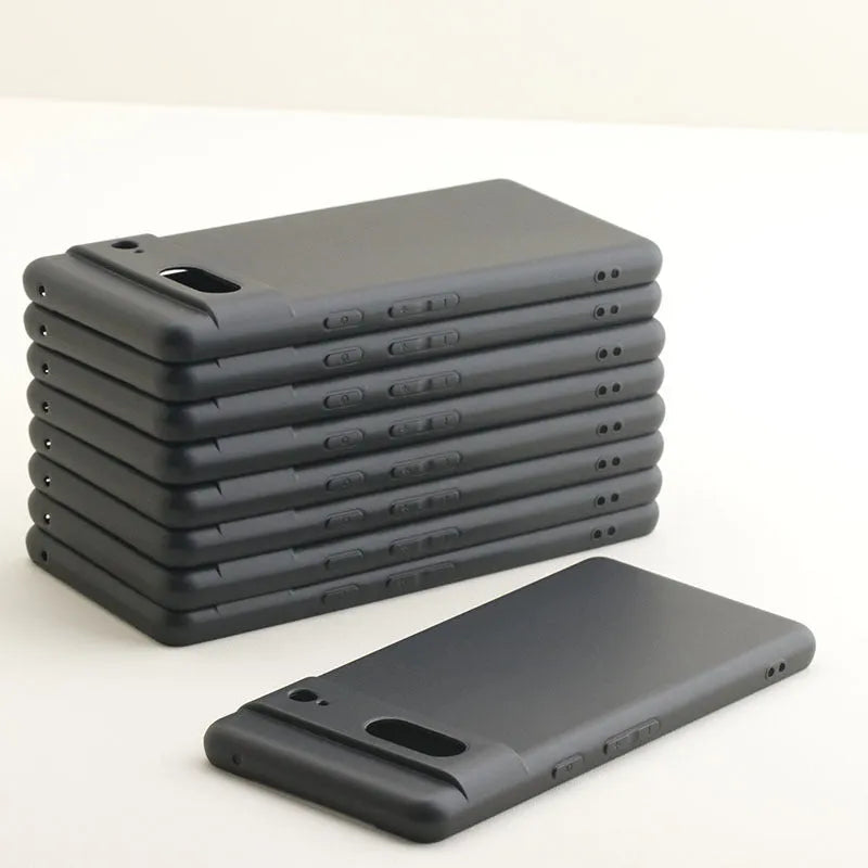 Frosted TPU phone case for Google Pixel, black matte finish with fine holes and drop-resistant material
