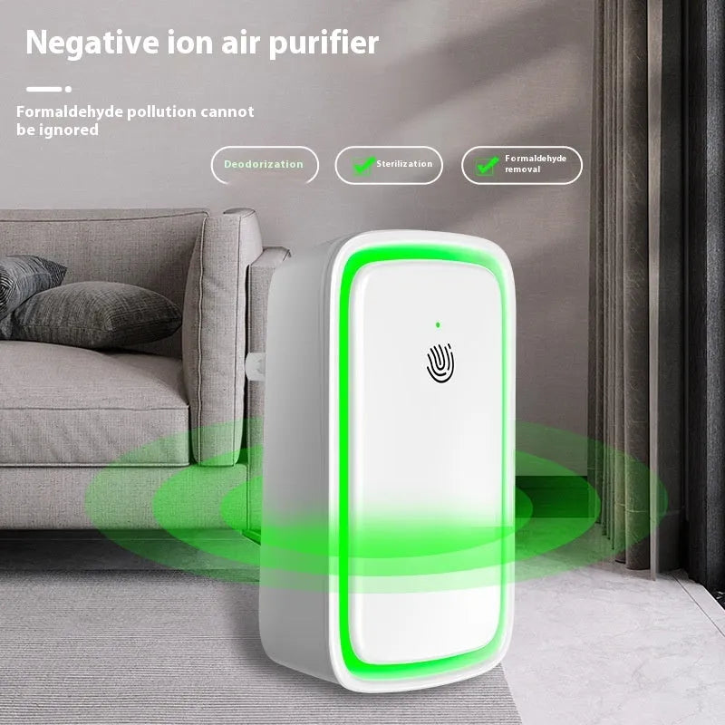White wall-mounted anion air purifier for household use, removes formaldehyde and PM2.5, 21-30 square metre coverage