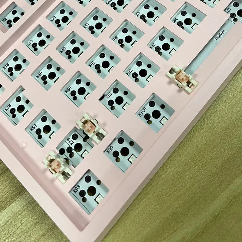DIY 75% layout hot-swap mechanical keyboard kit with gasket mount in multiple colour options.