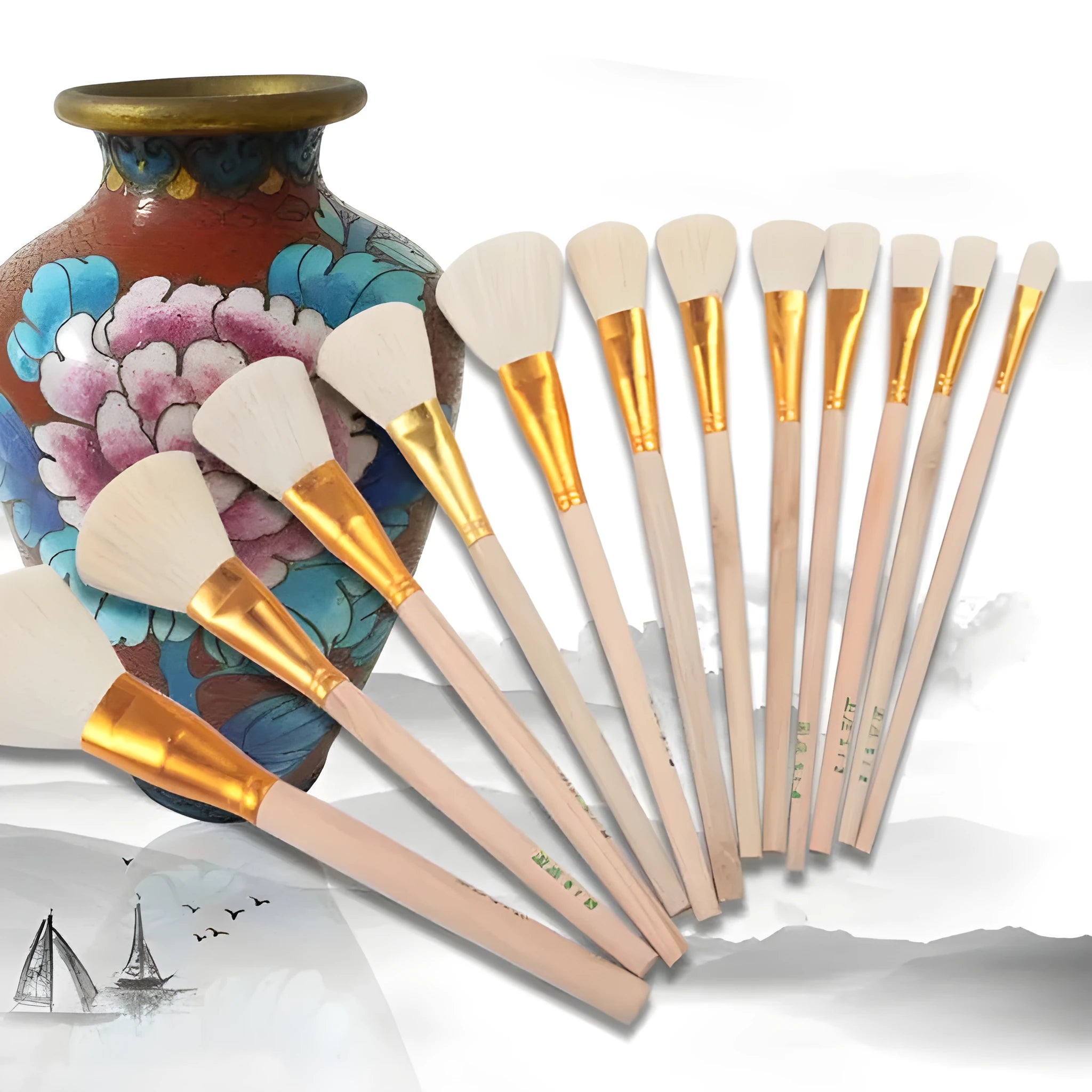 Wool brush painting pen for watercolour and oil painting with soft head