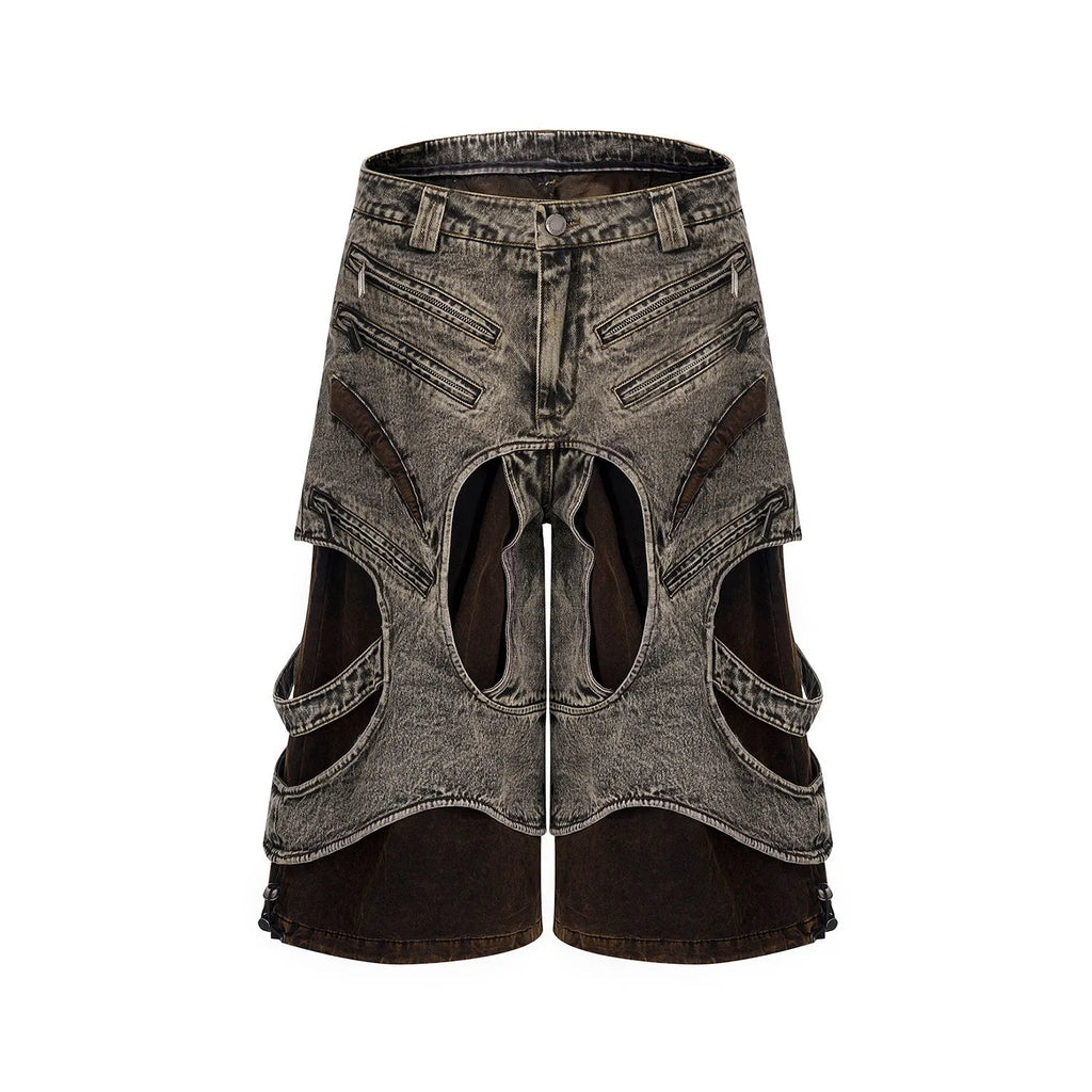 Men's sleeveless denim vest with front zipper in casual summer styling