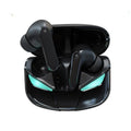 Neutral-black and neutral-white wireless TWS in-ear sports stereo headphones with charging cable.