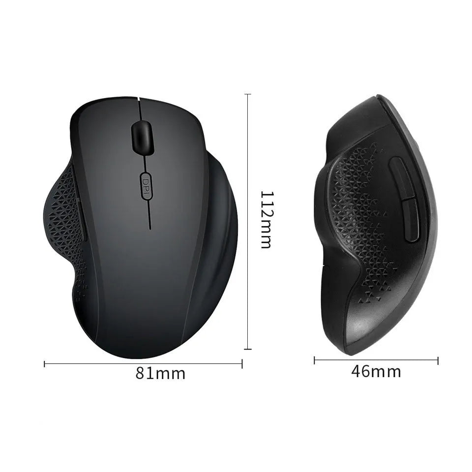 Black or grey self-charging wireless laptop mouse with USB cable, compact 112mm design
