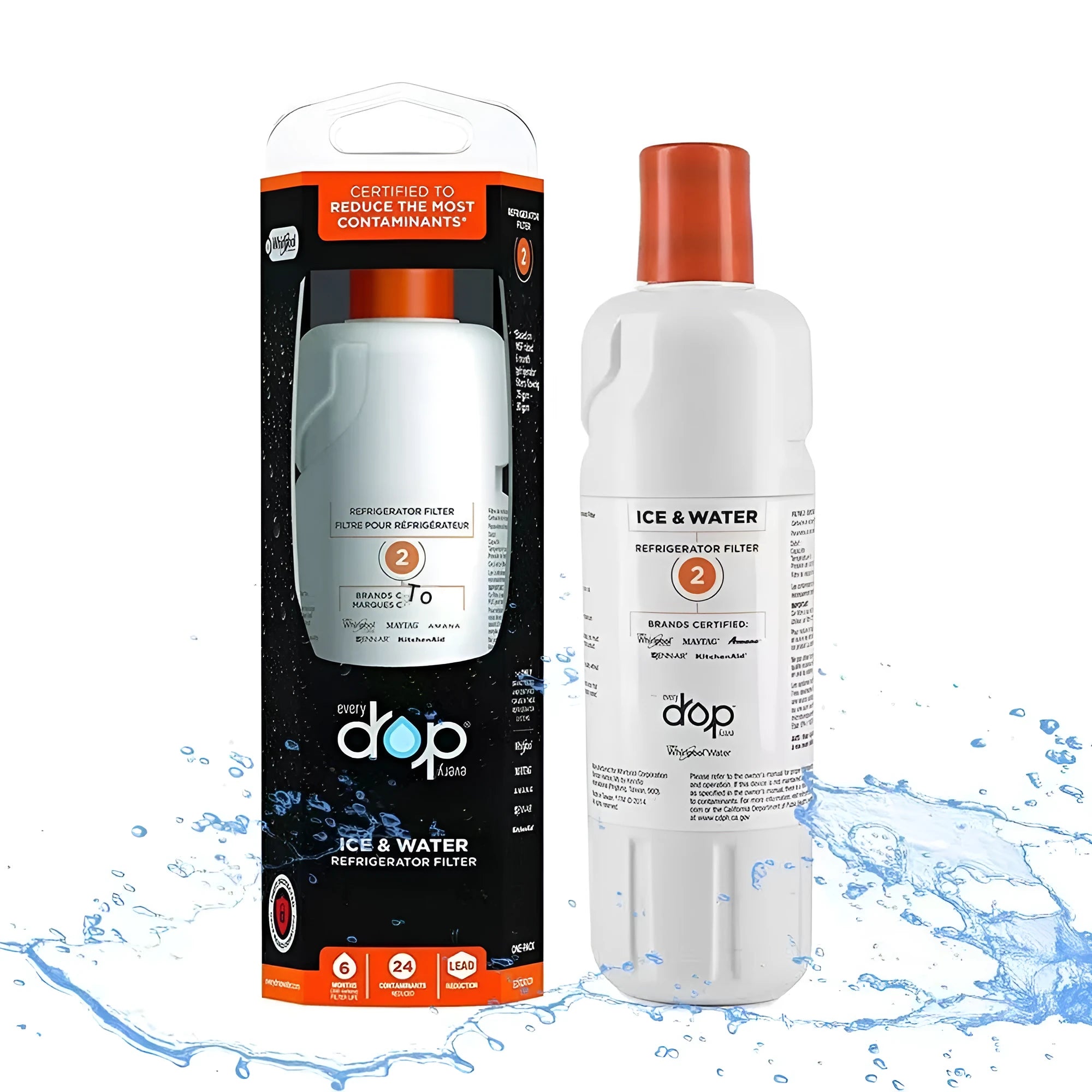 White coconut shell activated carbon refrigerator filter element measuring 230x80x70mm on a plain background