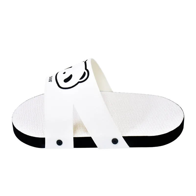 White corrugated paper cat scratch board with slipper style design for cat claw care