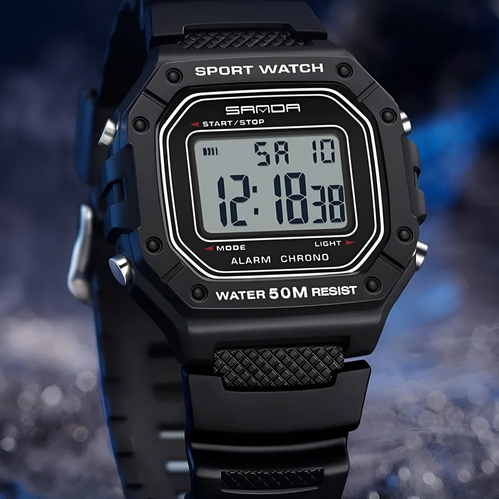 Youth waterproof swimming electronic watch with alarm clock showing colour options