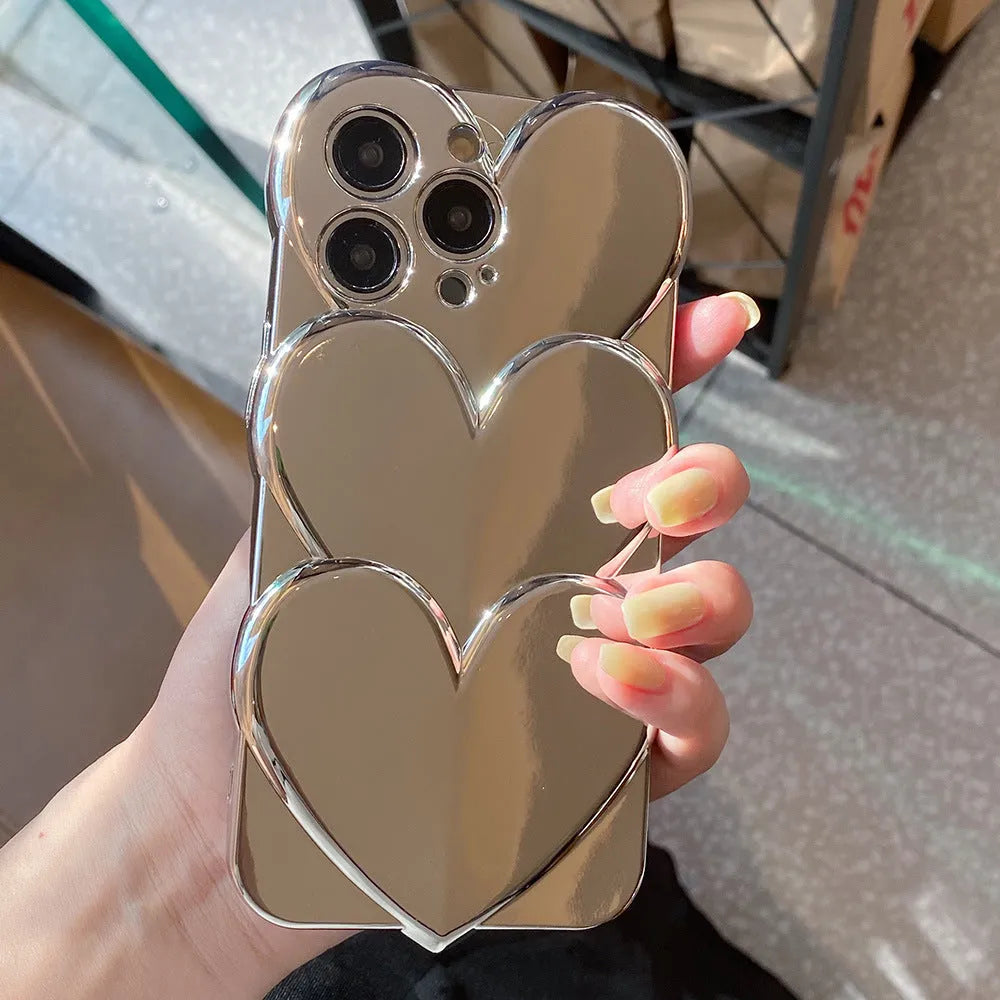Electroplating Love design on a soft, flexible TPU mobile phone case for iPhone.