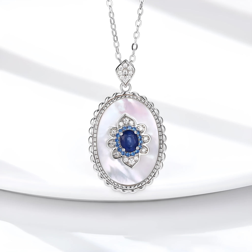 925 sterling silver geometric pendant necklace with platinum gold finish, adjustable o-chain 41-50cm for women