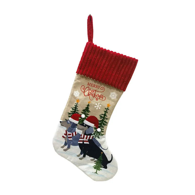 Rustic American style woven cloth Christmas tree pendant decoration measuring 46 by 28 centimetres