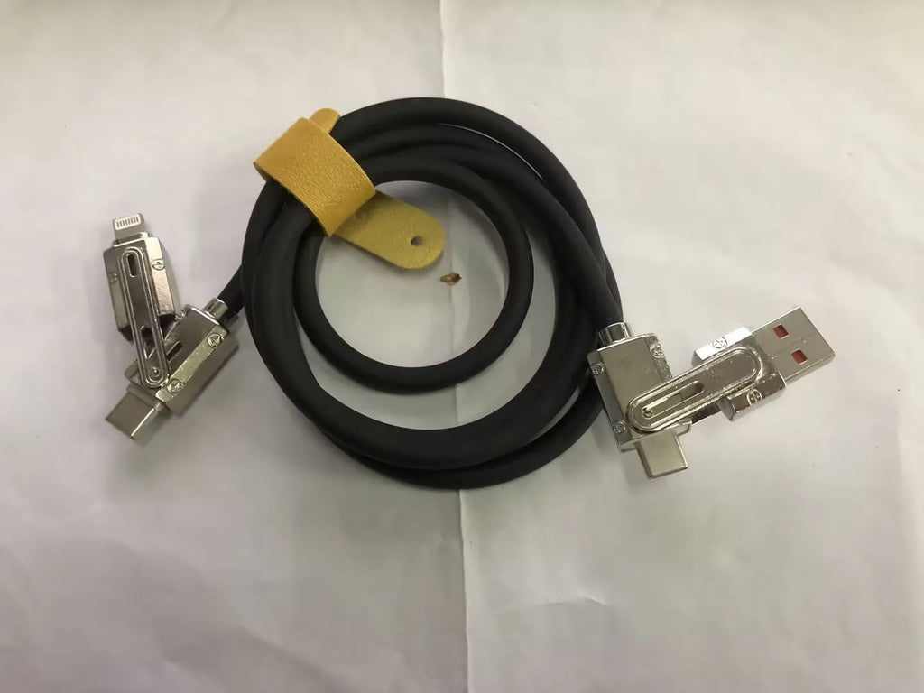 Fast charging mobile phone cable with zinc alloy connectors in orange colour