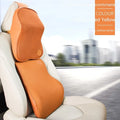 Memory foam automotive headrest pillow and separate lumbar support pillow in a choice of colours.