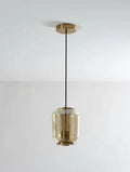 Minimalist glass chandelier in clear, cognac, or smoky grey colour, 16cm diameter.