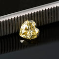Lemon yellow heart-shaped moissanite stone jewellery component with size options