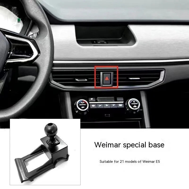 GOODWAY dashboard car phone holder with 360-degree rotating head on snap-on base