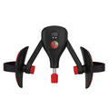 Black and grey Kegel trainer for men with optional straps and handle for PC muscle exercise.