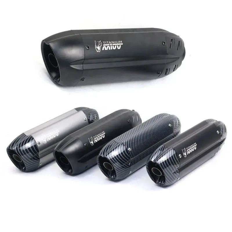 Stainless steel motorcycle exhaust modification kit with 51mm interface and 370mm total length