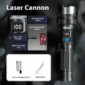 White laser digital display worklight flashlight with LCD screen and 1800mAh battery, portable PVC body