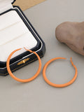 Fashionable two-tone gradient exaggerated circle earrings in mixed metal colours for women
