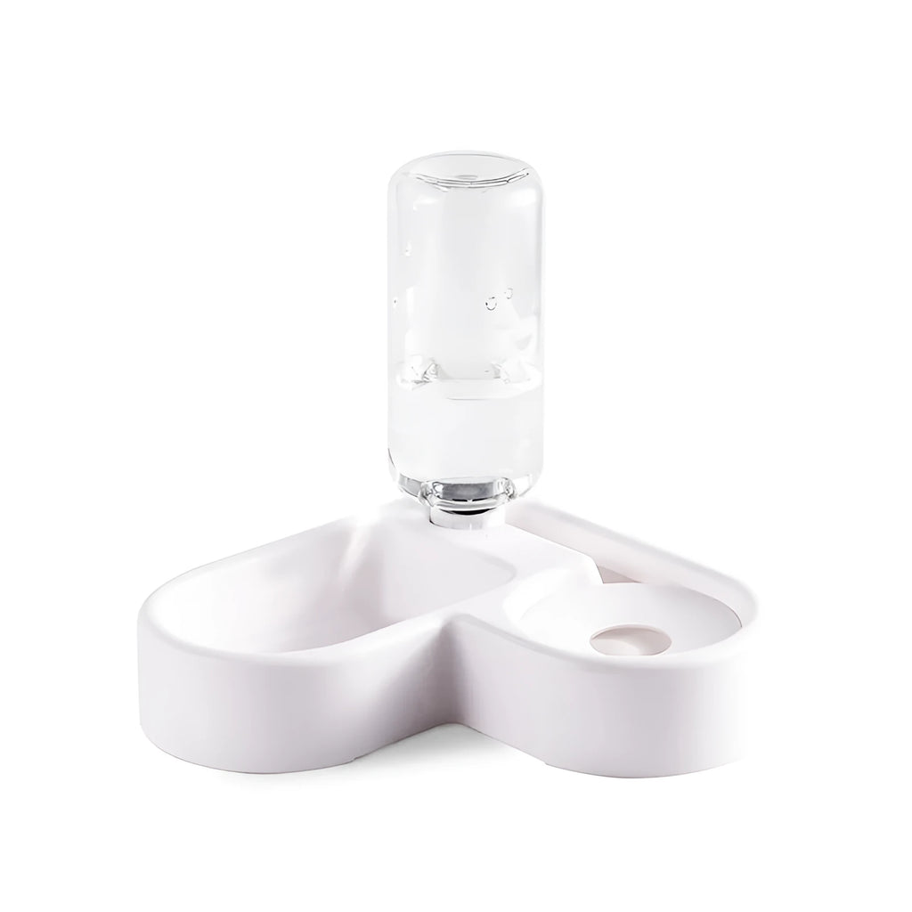 White compact cat water fountain with food-grade materials measuring 22cm x 26cm x 16cm
