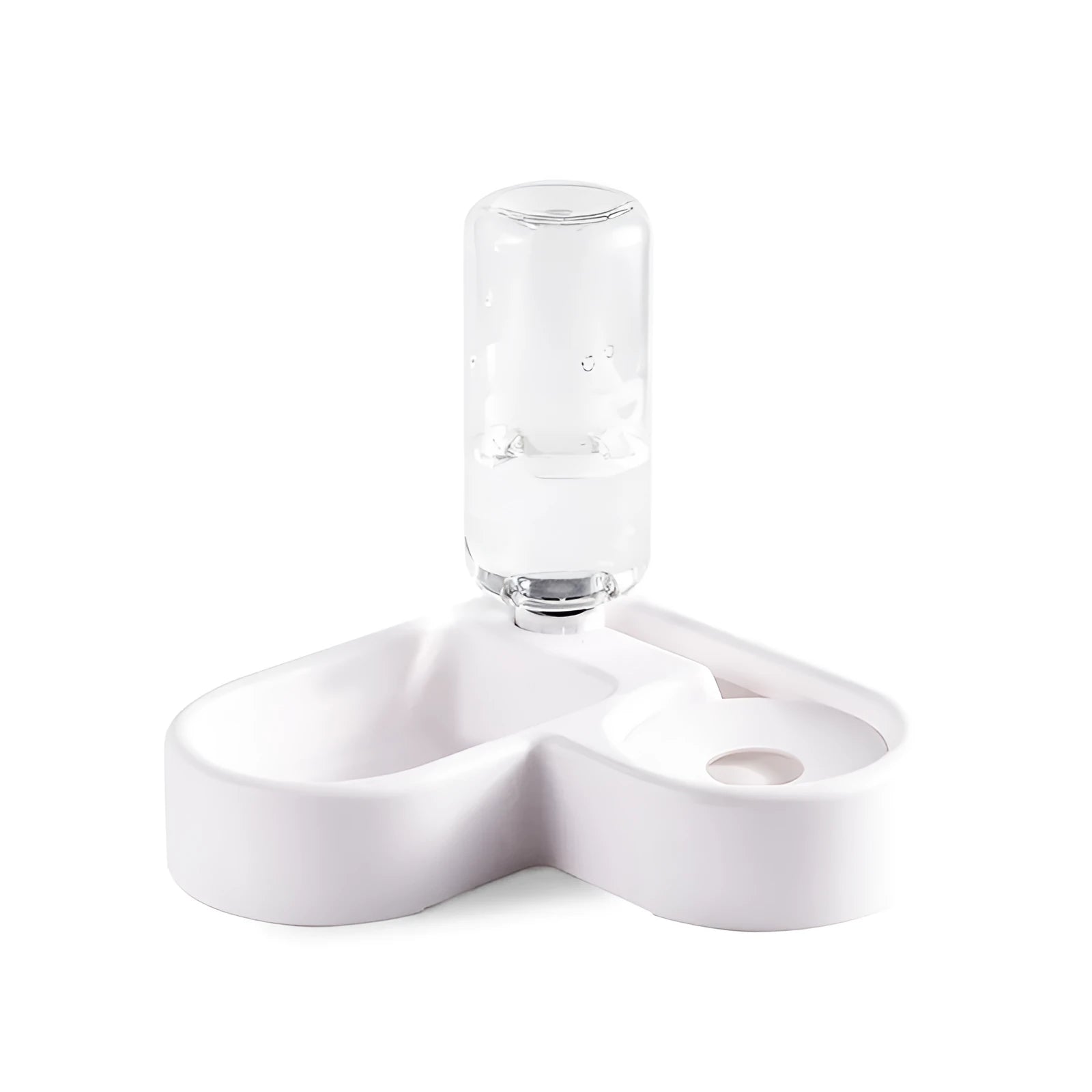 White compact cat water fountain with food-grade materials measuring 22cm x 26cm x 16cm