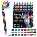 A set of double-headed acrylic marker pens with washable, quick-drying ink in multiple colours.