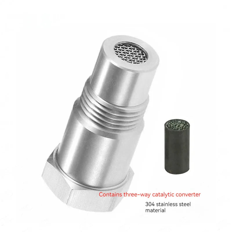 304 stainless steel oxygen sensor adapter with three-way catalyst design
