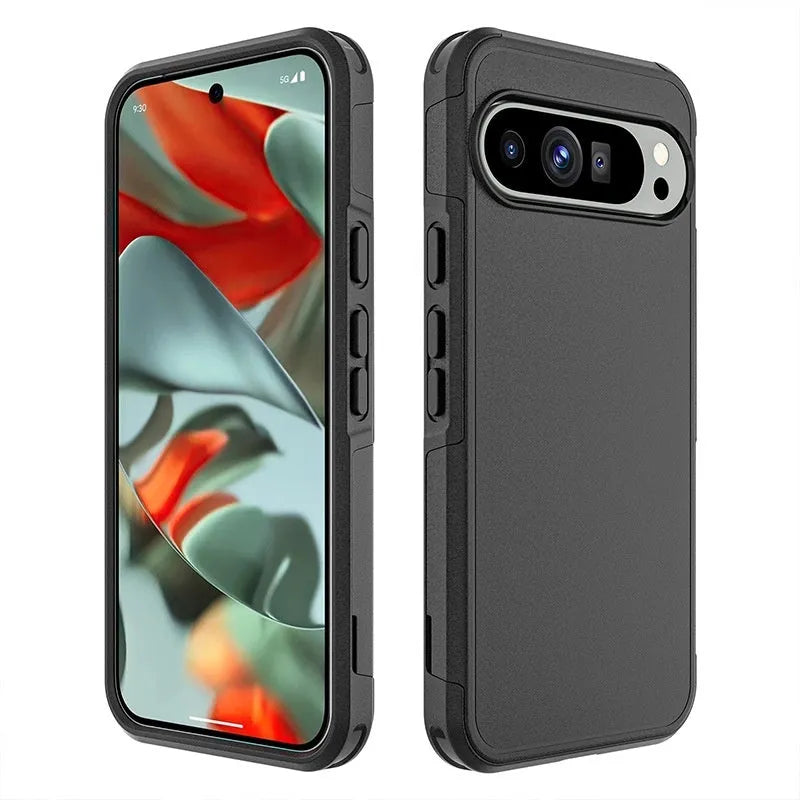 Black TPU drop-resistant phone case for Google Pixel 9 Pro and Google Pixel 9 Pro XL