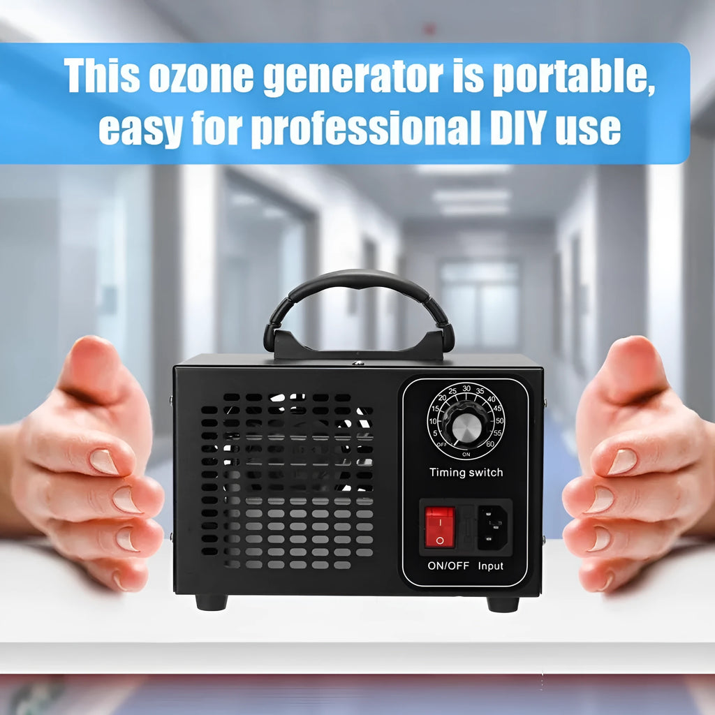 Black compact 220-110V ozone generator for sterilization disinfection and odor removal