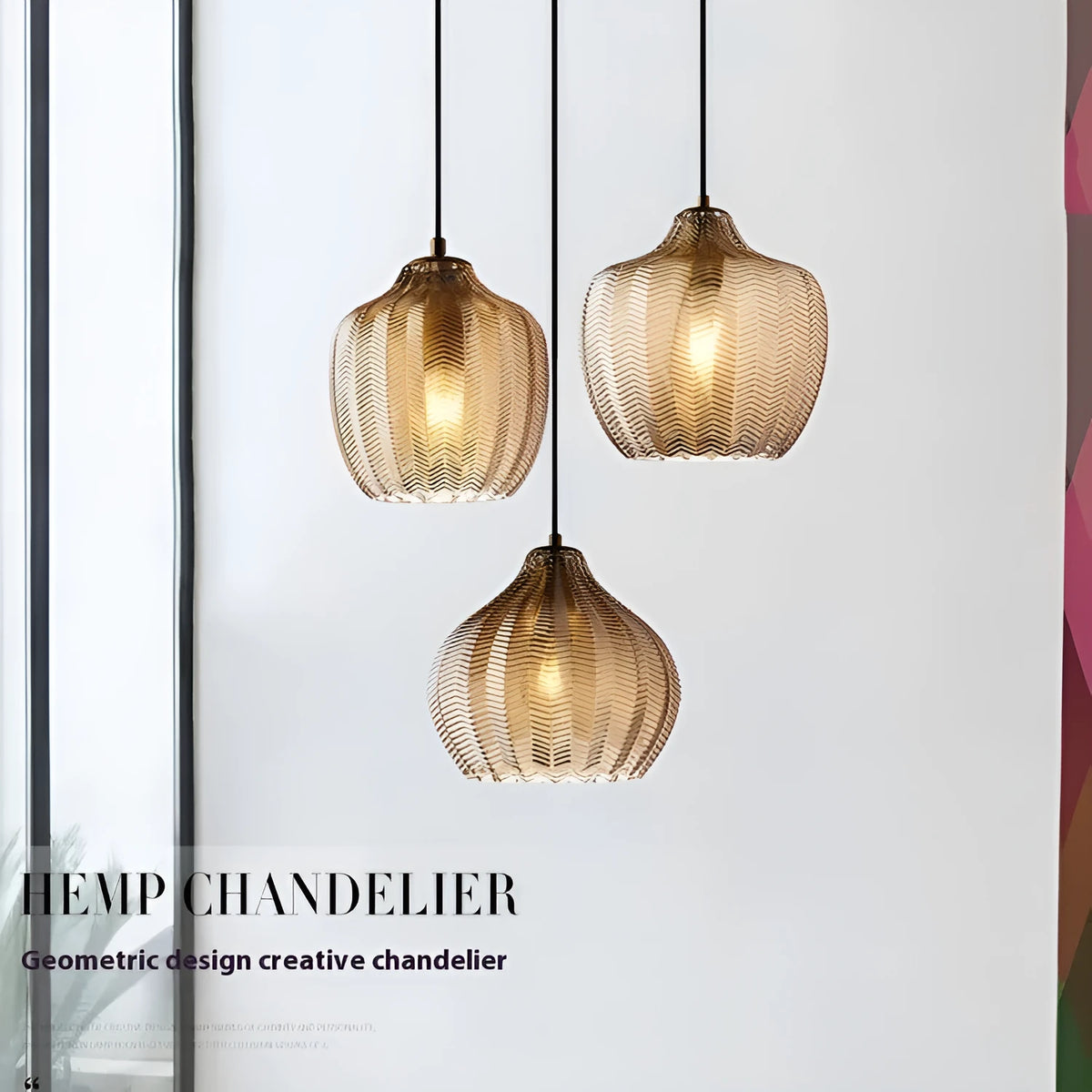 Single-head glass chandelier in cognac colour for stair or bedroom 220V light luxury style