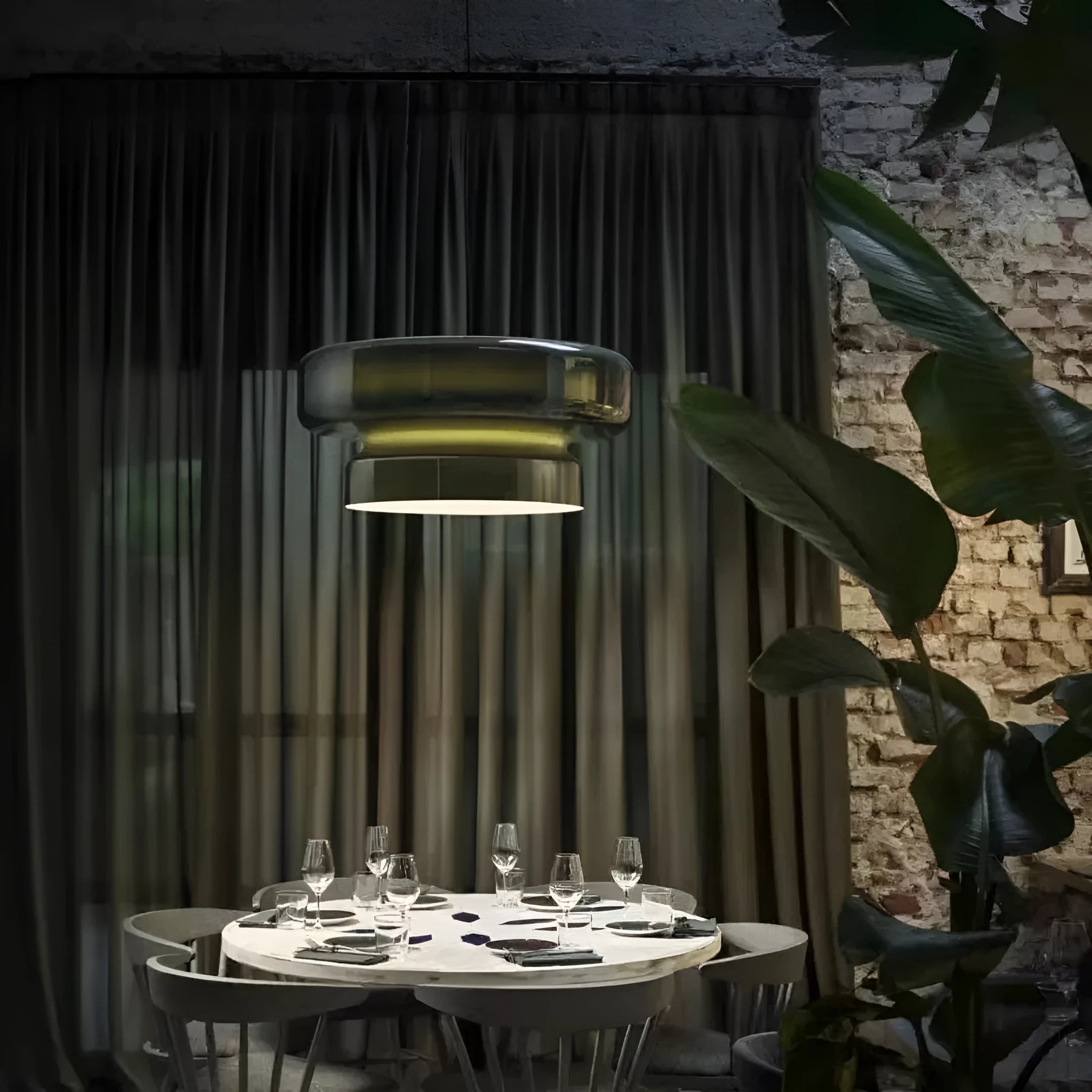 Modern square glass chandelier with 36cm dimensions for bedroom, bar, or restaurant lighting
