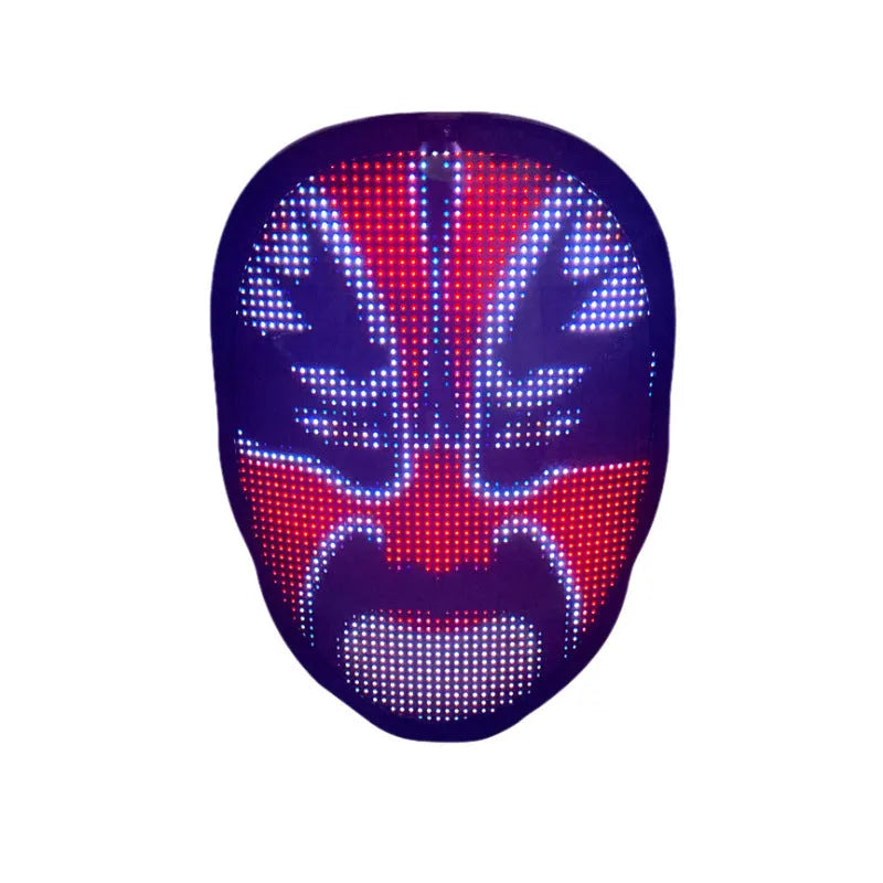 Avengers character LED face mask with luminous display and gesture control features