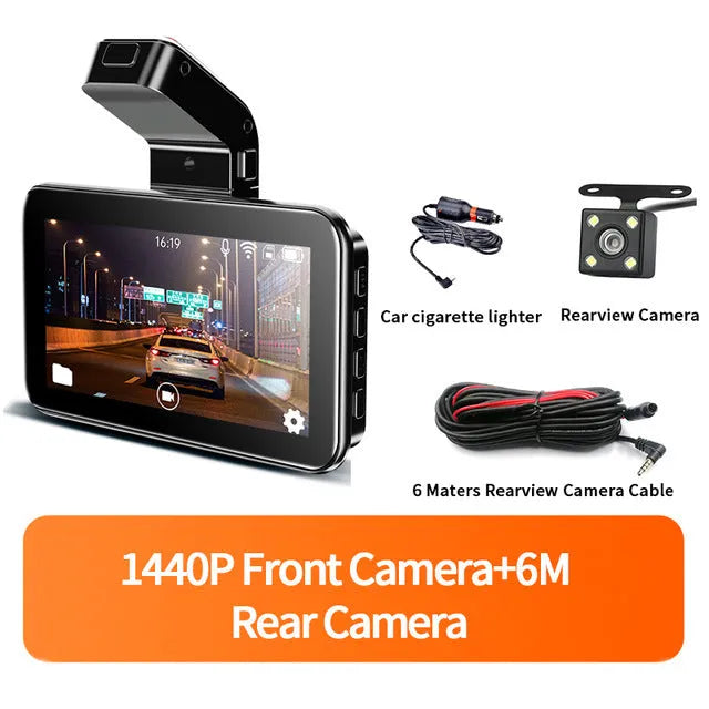3-inch HD car DVR dash cam with dual lens for front and rear vehicle recording