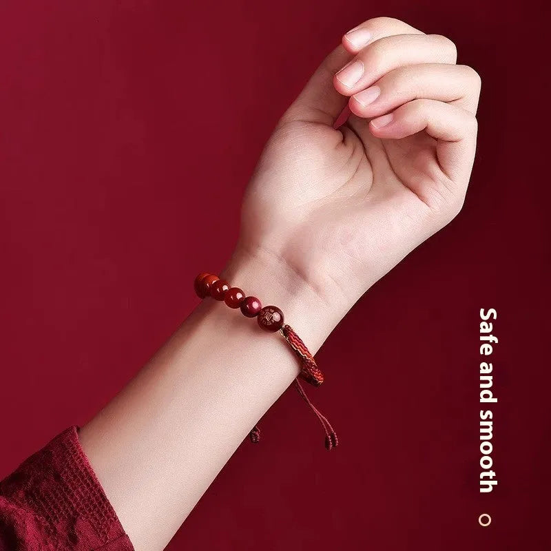 Hand-woven red rope five elements balance bracelet in national tide style with colour options