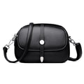 City Simple oval-shaped women's crossbody shoulder bag in khaki PU with sewing thread detail.