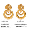 Pair of stainless steel geometric earrings for women, electroplated, colour JDE0102013