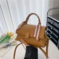 Horizontal square PU shoulder handbag for business commute with internal organisation pockets
