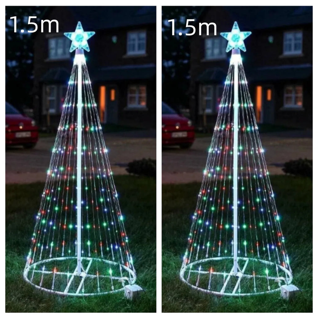 Multi-colour LED animated outdoor Christmas tree lights for garden decoration