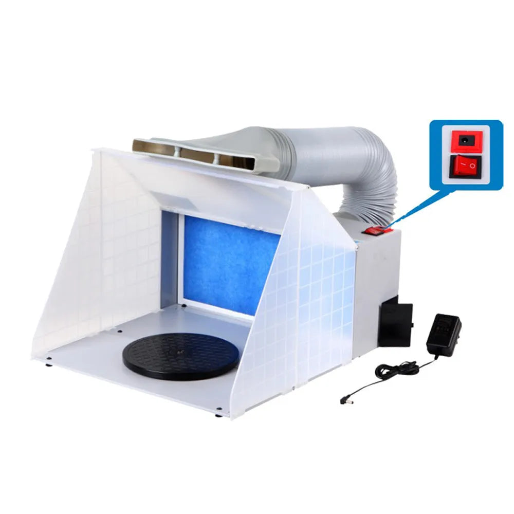Model color exhaust fan paint seal mist absorber spray box workbench 420x150x250mm 25W