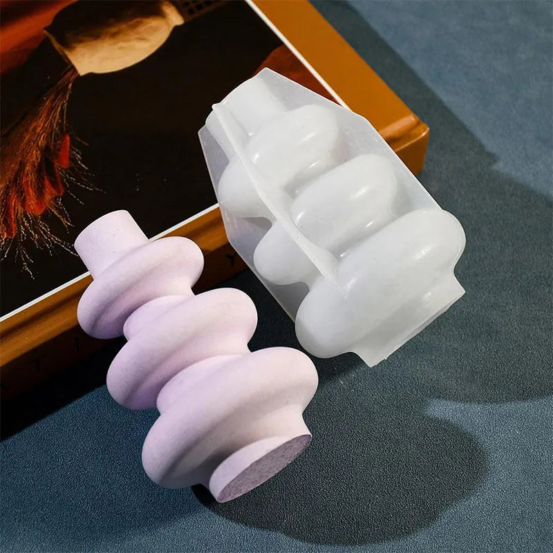 Silicone mould for three-layer circle vase ornaments in irregular shape
