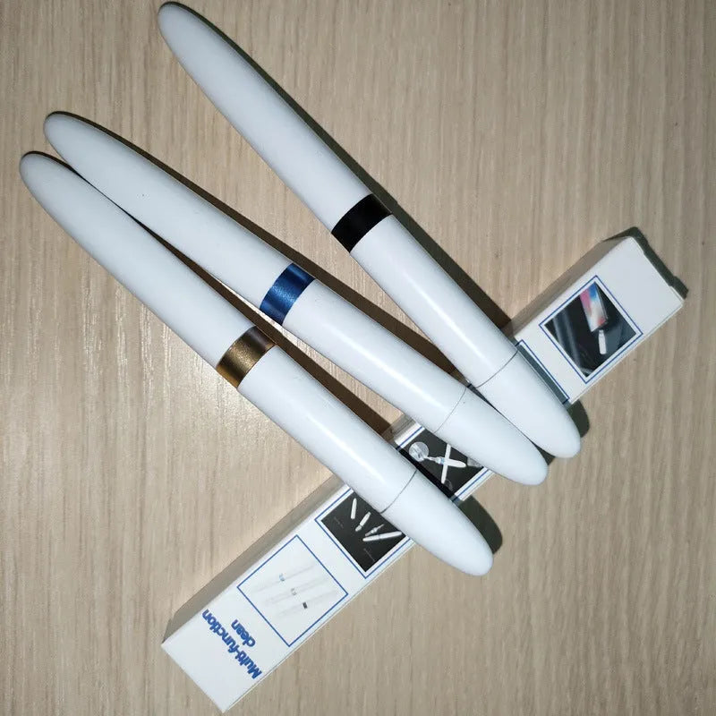 Three-layer headphone cleaning pen in blue, gold, or black colours for electronic maintenance