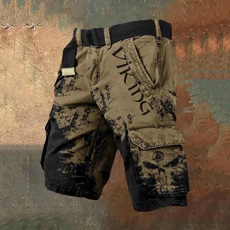 Men's 3D digitally printed shorts with zipper closure in polyester fabric