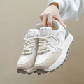 Women's flat-heel platform casual shoes in artificial PU with lace-up front