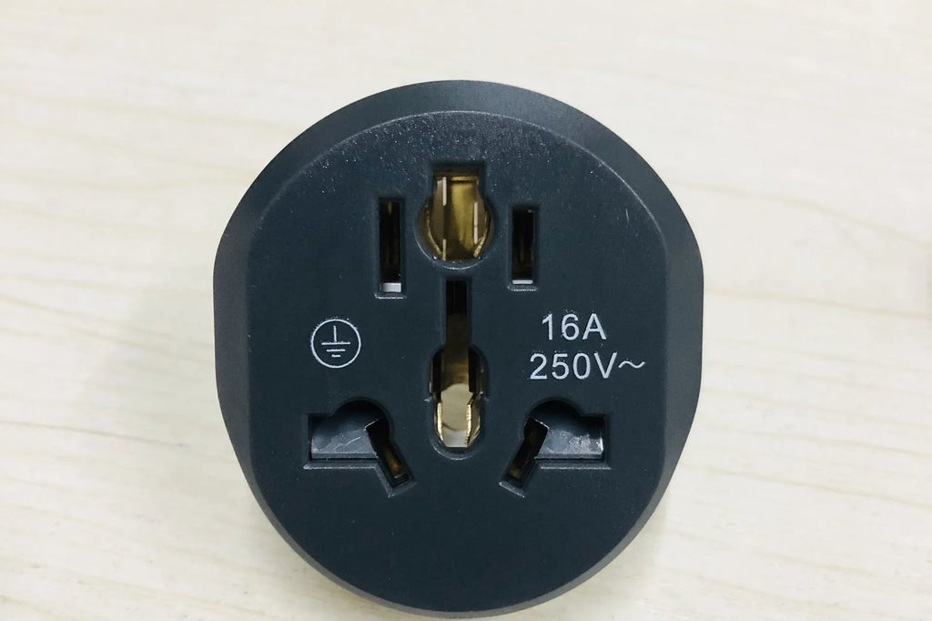 Gray white European standard conversion plug, double round angle 4.8mm, 45X49X53MM size