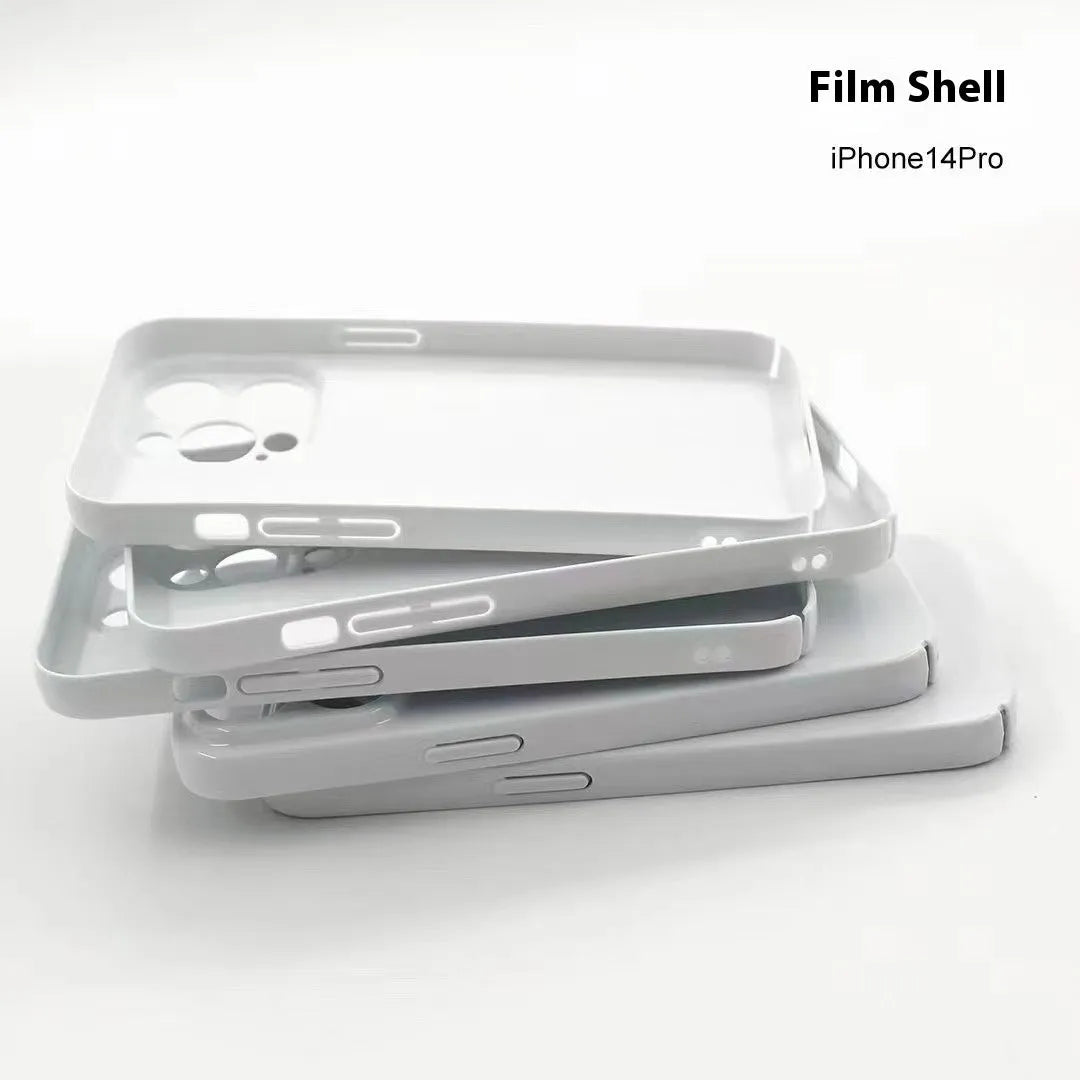 White double-layer glossy magnetic film protective phone case for Apple iPhone with all-inclusive design