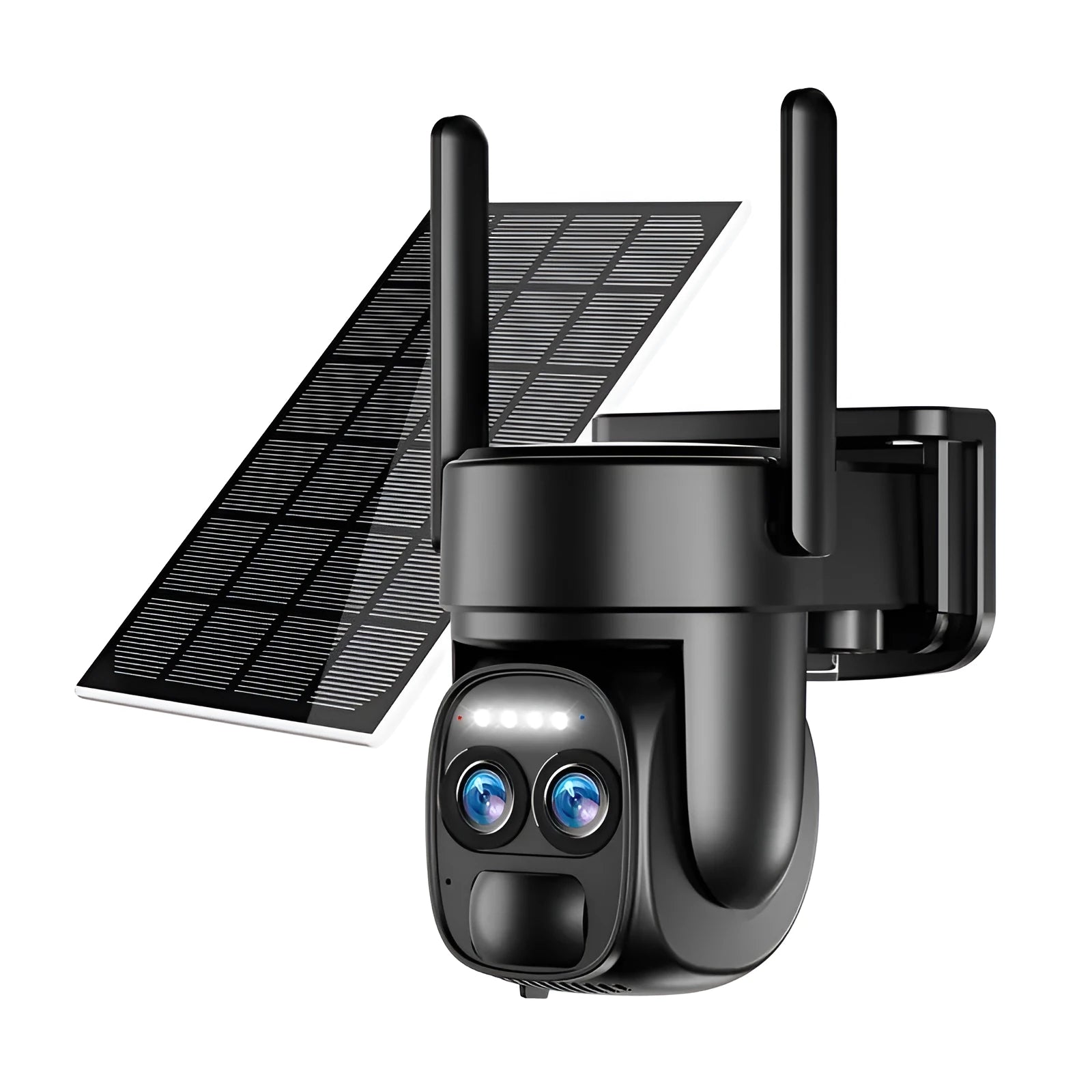 Solar-powered 8x zoom outdoor security camera with night vision capability