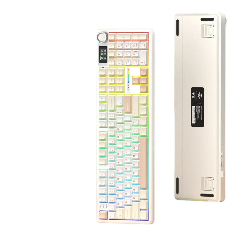 Tarantula F108pro wireless mechanical keyboard in milk brown colour with customisable switches and Bluetooth connectivity